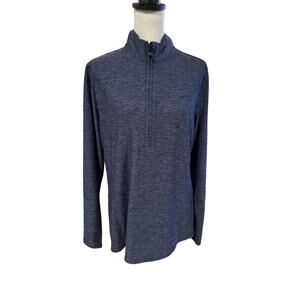 Bit & Bridle Blue 3/4 Zip Pullover Long Sleeve Medium